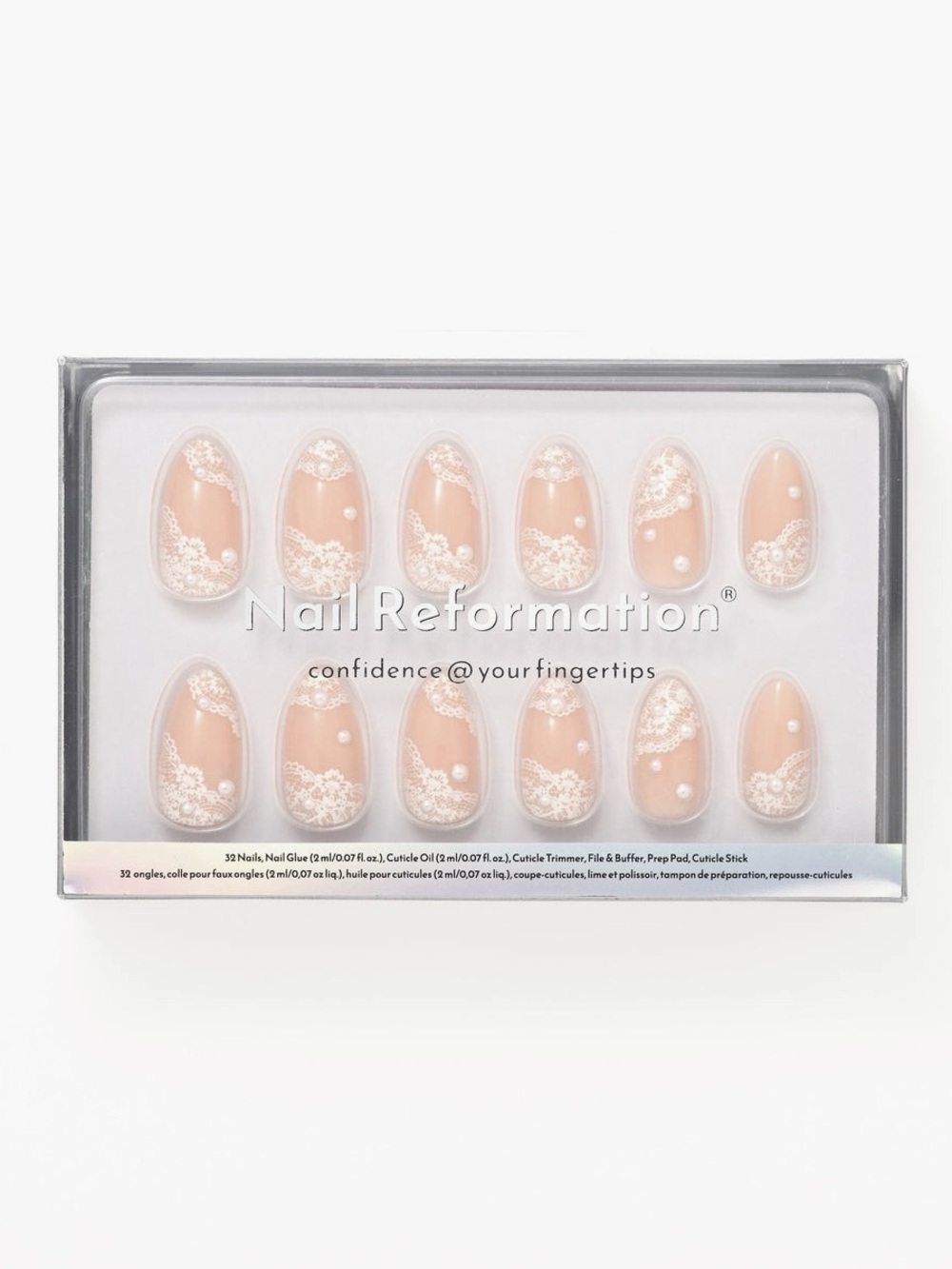 2 for $24 - Nail Reformation Press-On Nails - Pearl Garter